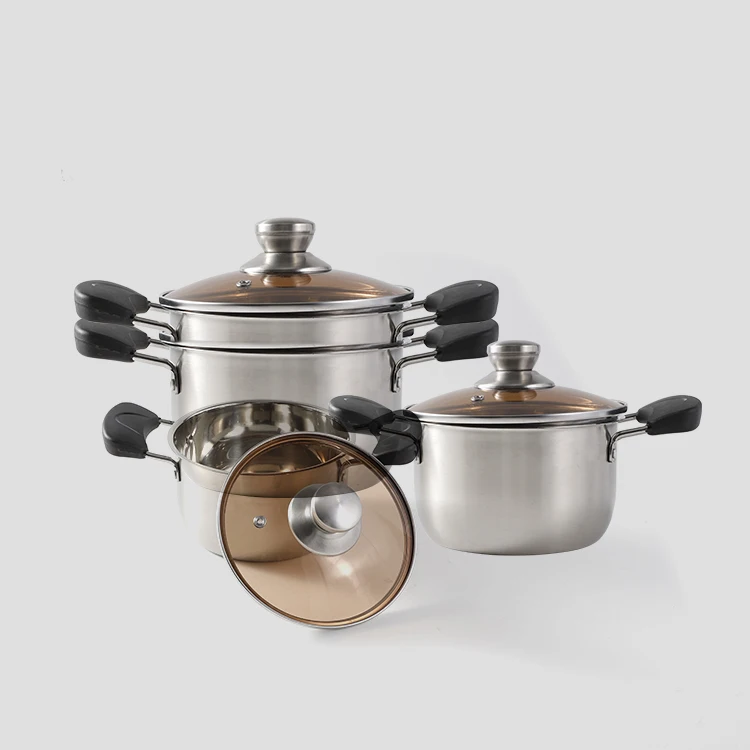 

Newest Design Kitchen Cookware Pot 18/8 Stainless Steel Soup Stockpot Cooking Oil Filter Pot With Lid Custom