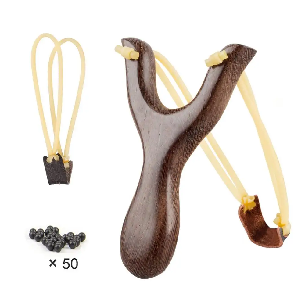 

Hunting Wooden Slingshot For Children Toy With Rubber Band, Natural rose wooden color