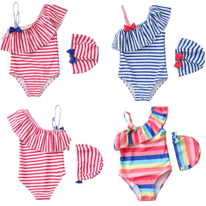 

Baby Girls Swimsuit Two piece stripe printing Girls swimwear Kids Beach wear swimsuit, Shows