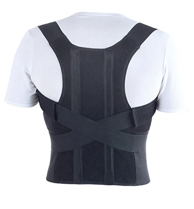 

Comfortable Adjustable Back Brace Posture Corrector, Black