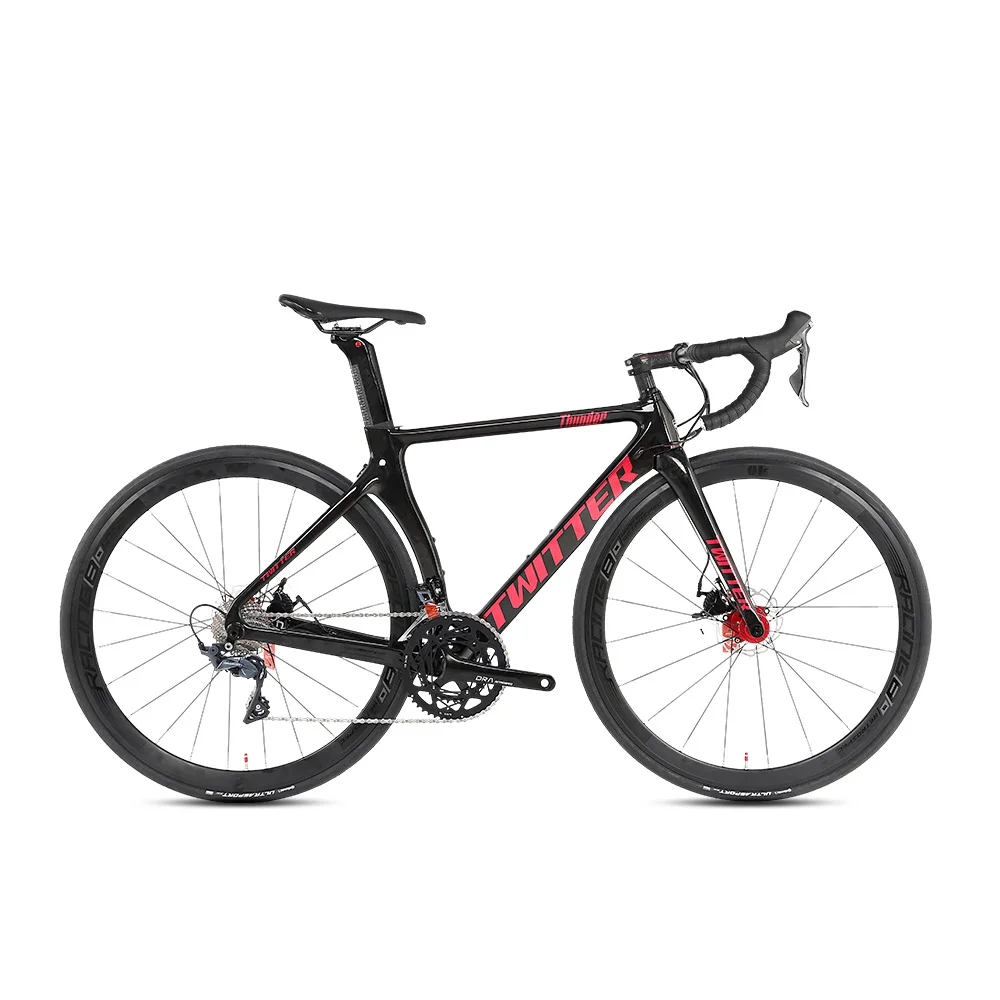 

Twitter Professional carbon wheelset disc road bikes aero bike with R7000-22speed 700C carbon road bicycle for men, Black white/red/black red/silver/grey yellow /orange /white red