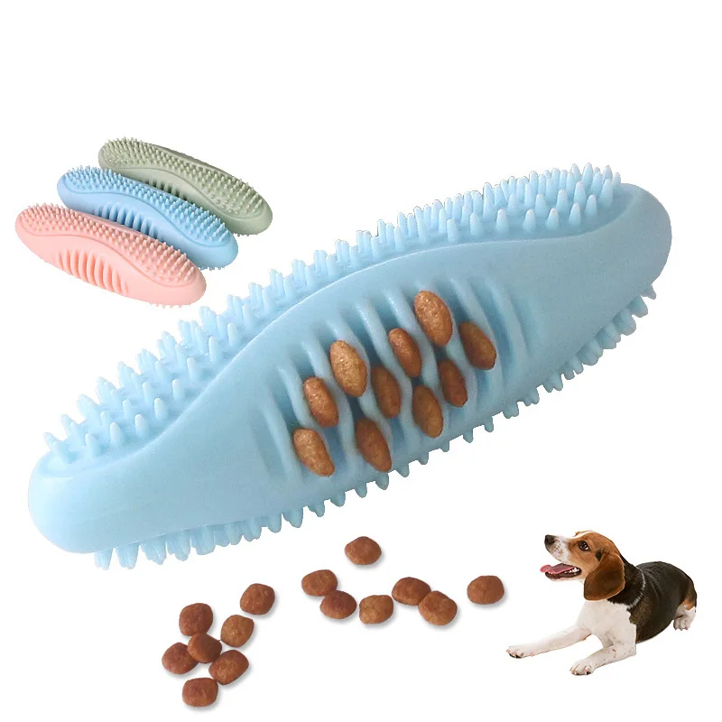 

New Dog Chewing Teeth TPR Pet Training Toy Dog Biting Stick Toothbrush Cleaning Chew Toys, Blue / pink / green