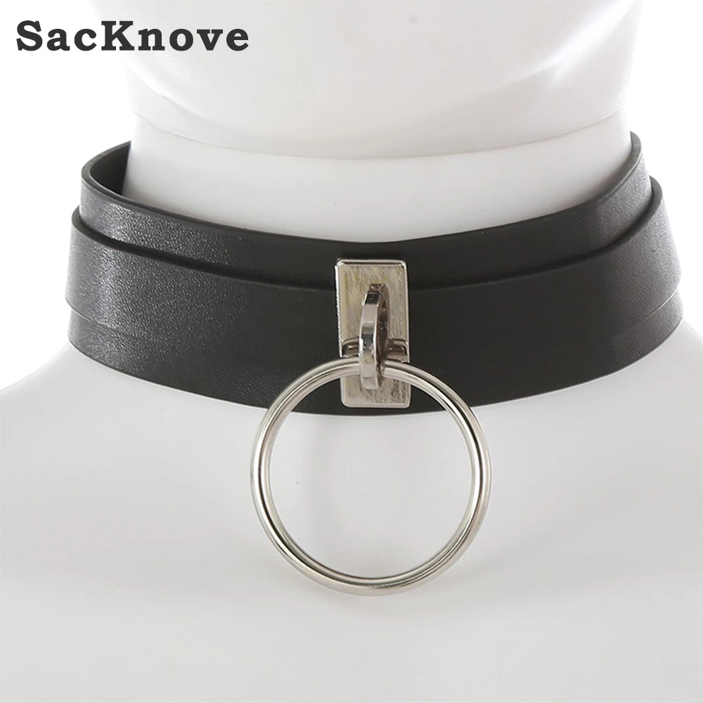 

SacKnove 51122 Adult Product Sex Toy Stainless Steel Rings Bdsm Slave Harness Neck Accessories Bondage Collar For Women Gay