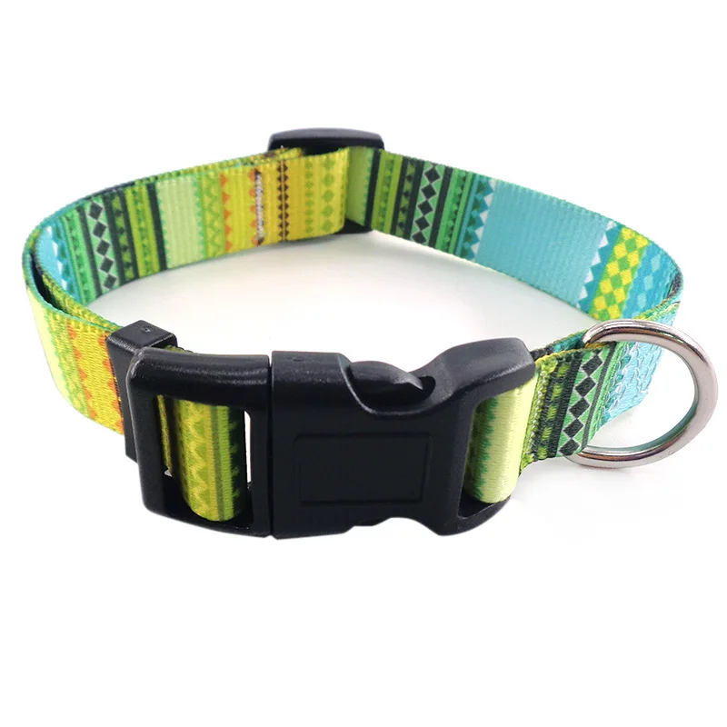 

Dog Collar Spring Summer Pattern Printing On Premium Ribbon, Comfy And Durable Collar Custom Personalized Dog Collars Buckle, Orange,green,blue,purple