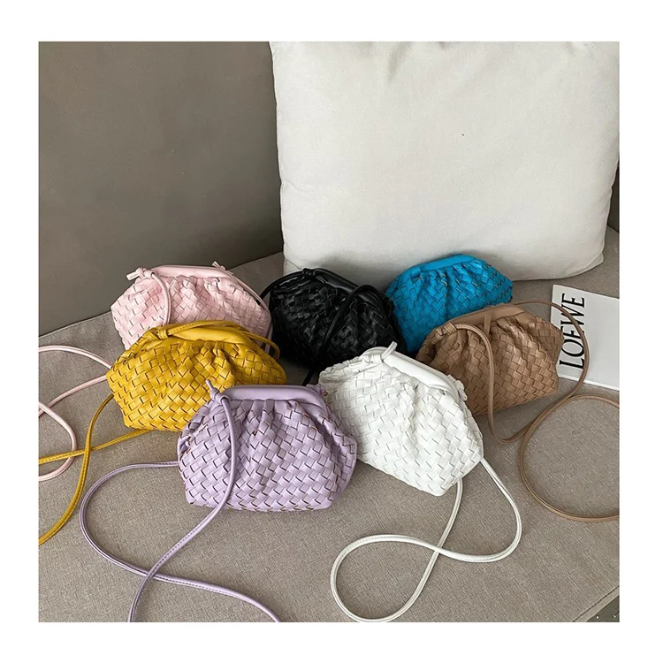 

Small Cloud Bags For Women 2022 Weaving Crossbody Bags Solid Color Clip Clutch Purses and Handbags Designer Hobos Lady Shoulder