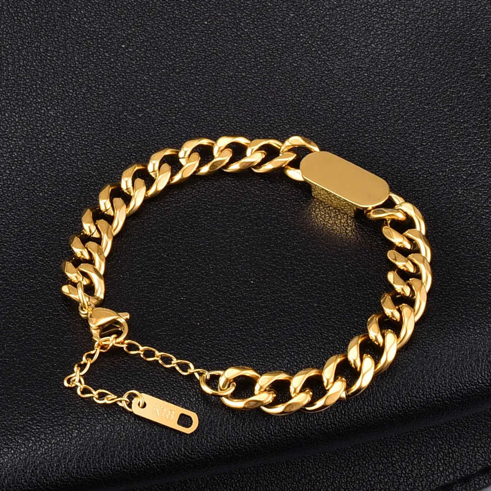 

Chunky Gold Bracelets Cuban Chain Bracelet Women