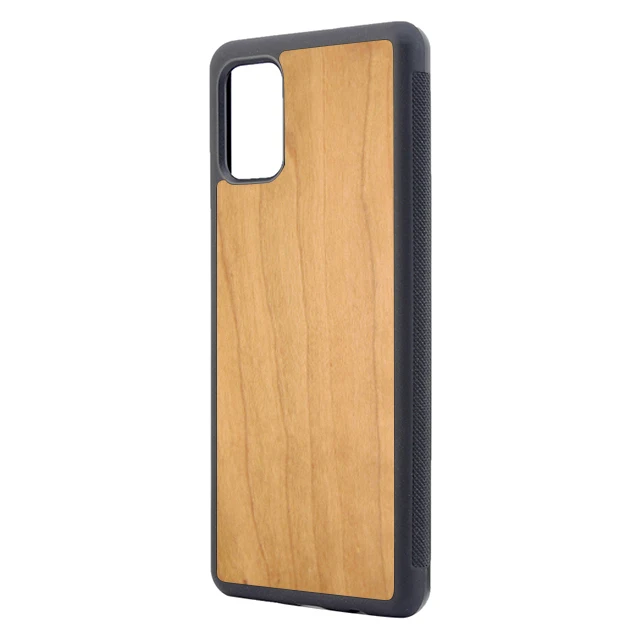 

TPU PC shockproof hard back cover cases blank wood case for Samsung A71 accept customize cover case