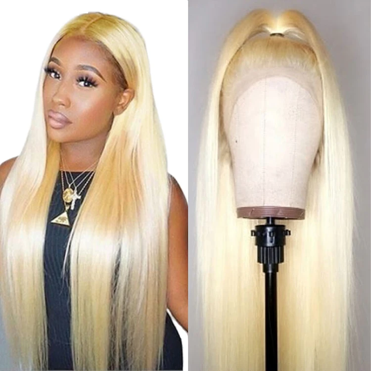 

Top grade factory price silky straight transparent Swiss lace deep part 13*6 lace frontal blonde 613 lace wig