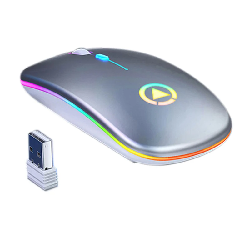 

Wholesale 4 Button Light Breathing 2.4G Optical Gamer Mouse RGB Computer A2 Wireless Mouse