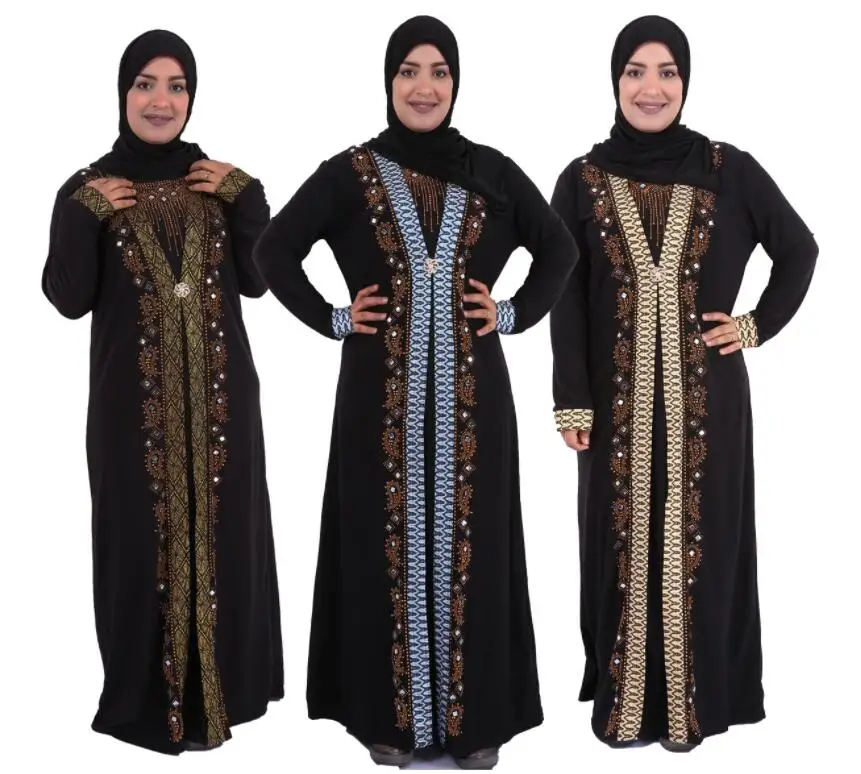 

Woman Islamic Long Dinner Dress Evening Dress Muslim Arabic Female Clothes Crystals Dress No Scarf 2020122809