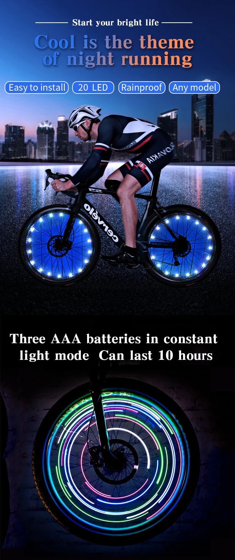 Entertainment Waterproof Bike Light Bicycle Accessories Colorful Wheel Light