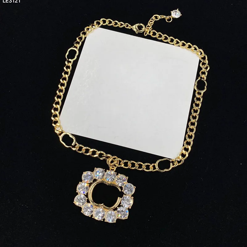 

Wedding Bride Pendant Necklace Designer White Rhinestone Letter Hollow Necklaces for Women