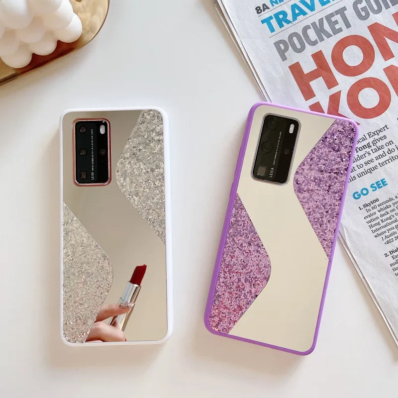 

Fashion Luxury Mirror Glitter Phone Case For HUAWEI P30 P40 Pro Mate 30 Pro P40 Lite 5G honor 8X 30 Pro Shockproof Cases Cover