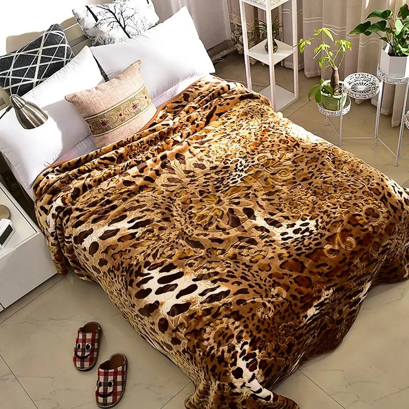 American And European Style Leopard Printed Raschel Blanket - Buy 1 Ply ...