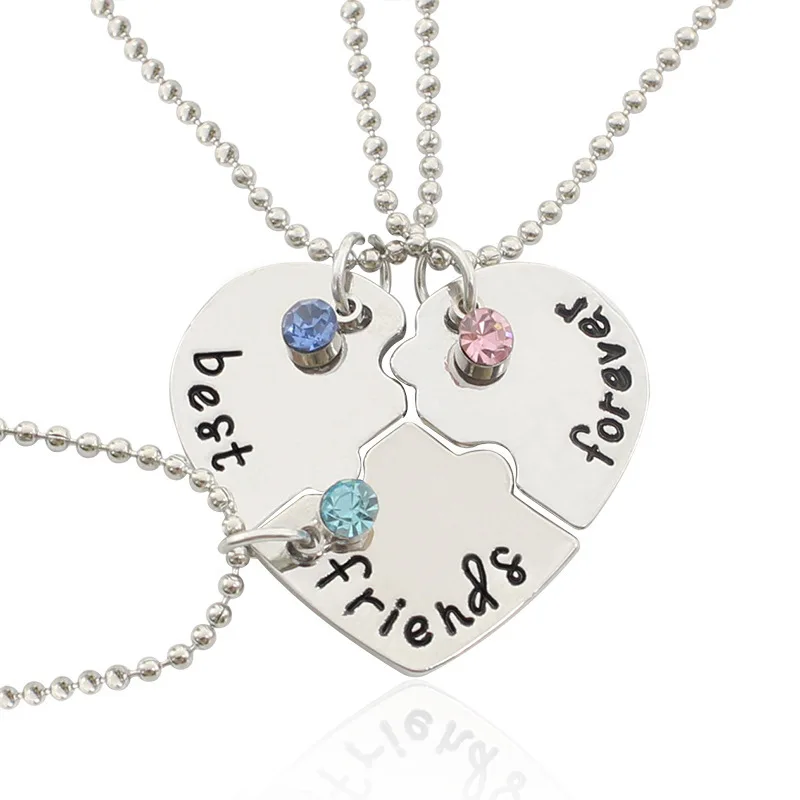 

2Pcs/Set Fashion Individual Character Gifts Best Friend Neckless,3 Best Friends Necklace Set For Birthday, Colors