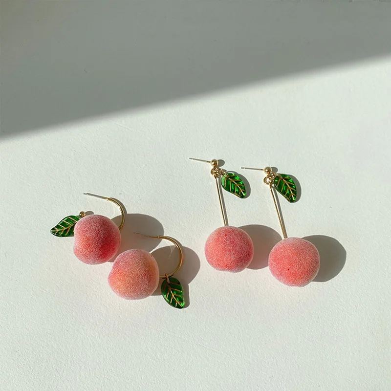 

2021 fashion jewelry trendy pink vivid peach earrings