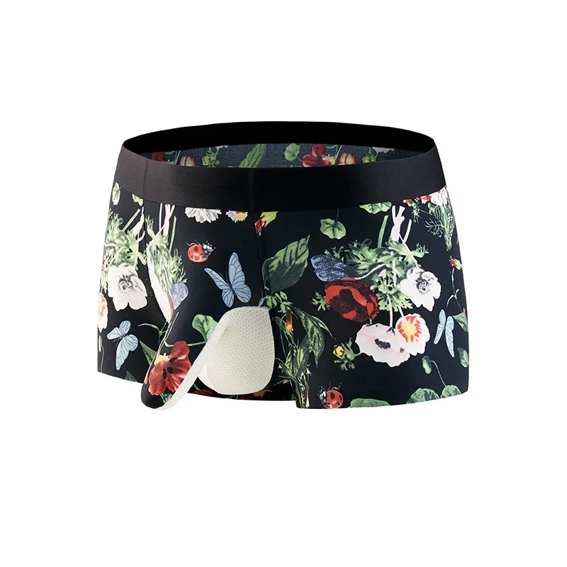 

OEM Custom High Quality Seamless Underwear Sexy Men's Nylon Digital Print Elephant Nosal Boxer Briefs