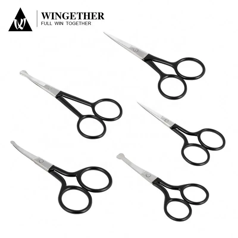 

Wingether Amazon Hot Selling Manicure Scissors Stainless Steel Curved And Round Facial Hair Scissors Men