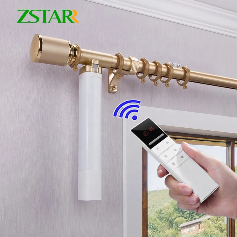 

Solar power Alexa smart home wifi motorized curtain rods poles for house