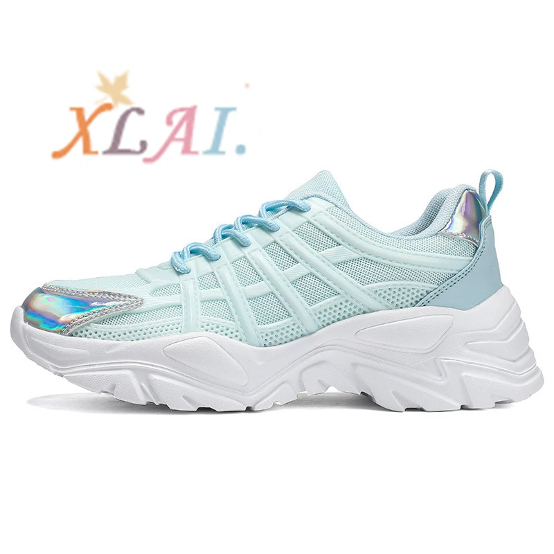 

XLAI New Arrival Sports Ladies Writing Trend Breathable Running Outdoor Casual Shoes Walking Tennis Shoes, 4 colors