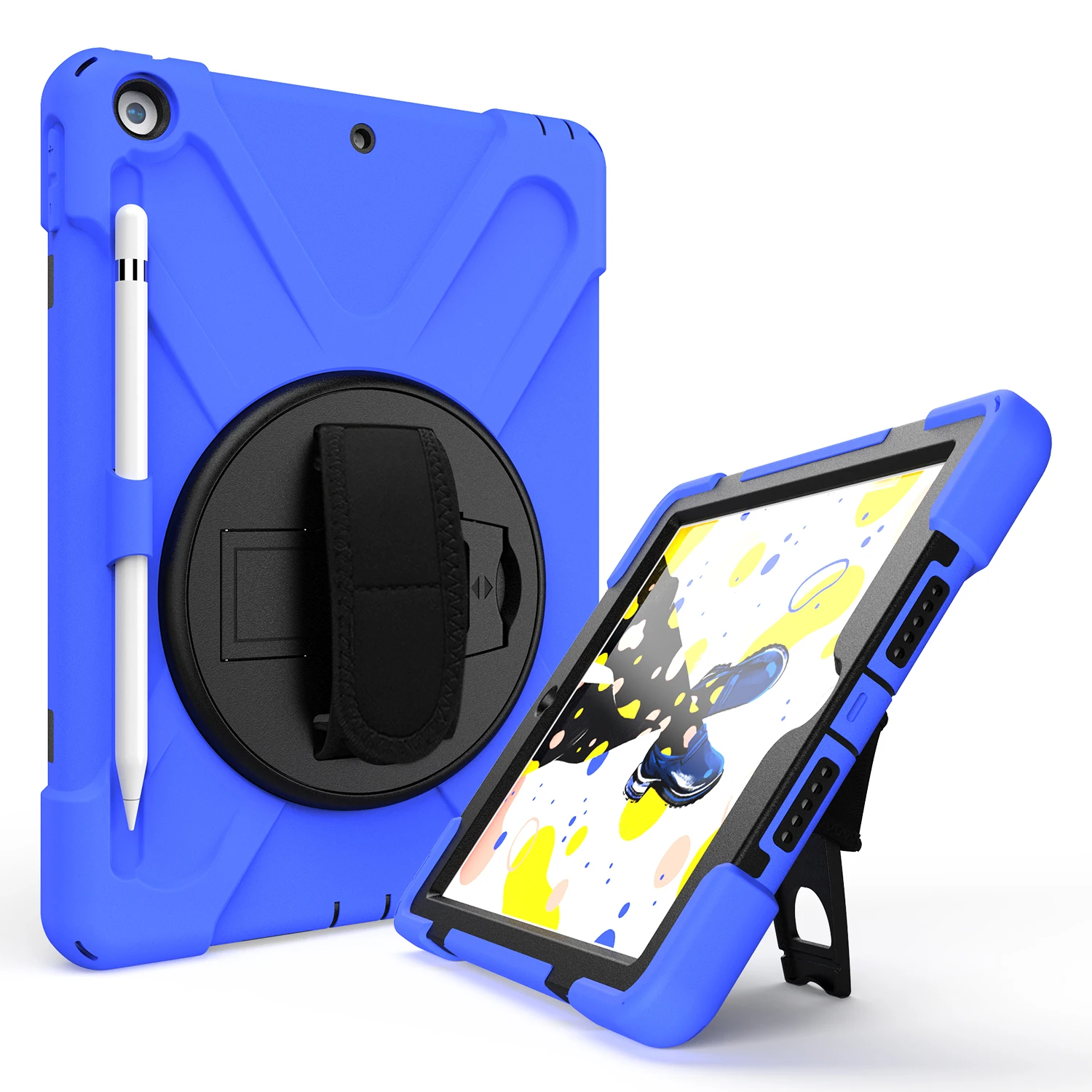 Heavy Duty Shockproof Pc Tablet Case With Pencil Holder Full Protective