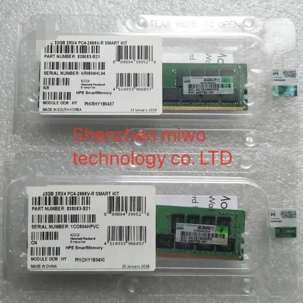 

838083-b21 Ram ddr4 32gb 2RX4 2666V-R PN;840758-091