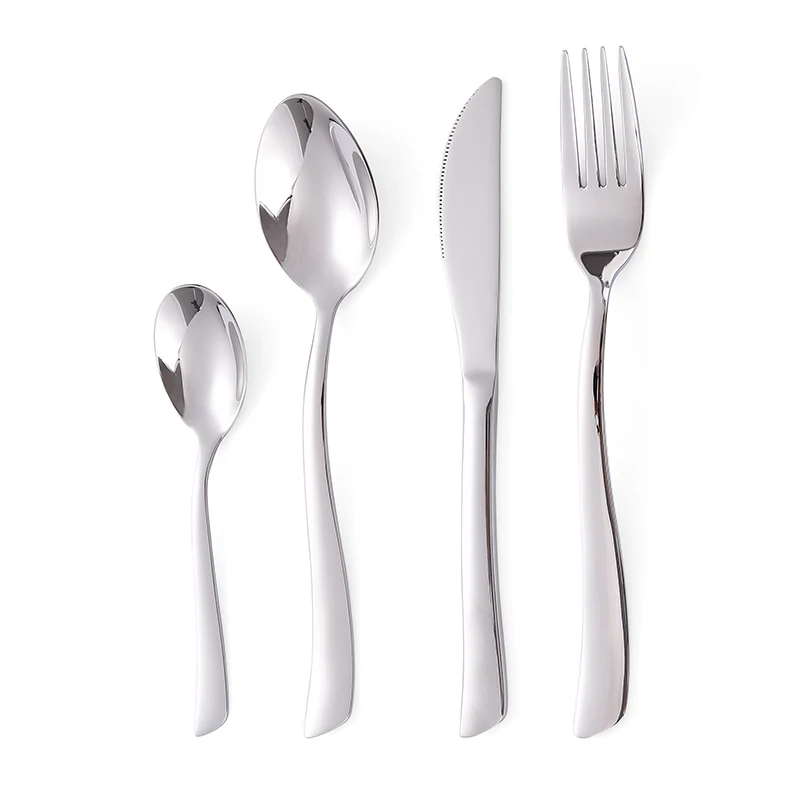 

European Style Outdoor Camping Kitchen Flatware Reusable Forks And Spoons Stainless Steel Cutlery Set