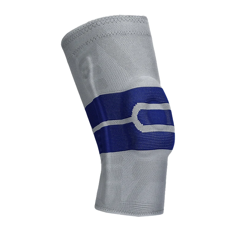 

Amazon Hot sale double spring silicon knee sleeve breathable compression knee support for sports, Black, black-blue, grey-blue