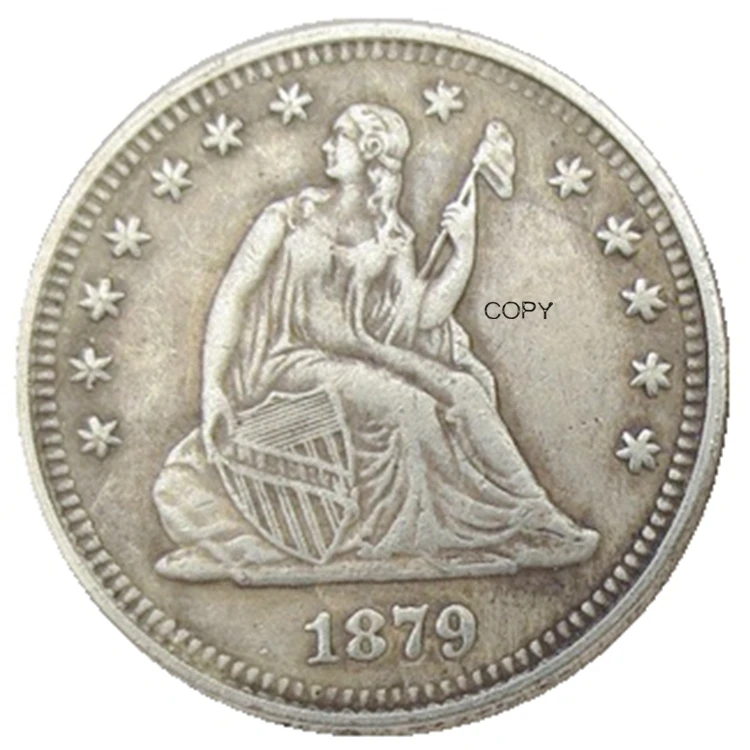 

Reproduction US 1879 Seated Liberty Quarter Dollar Silver Plated Decorative Commemorative Coins