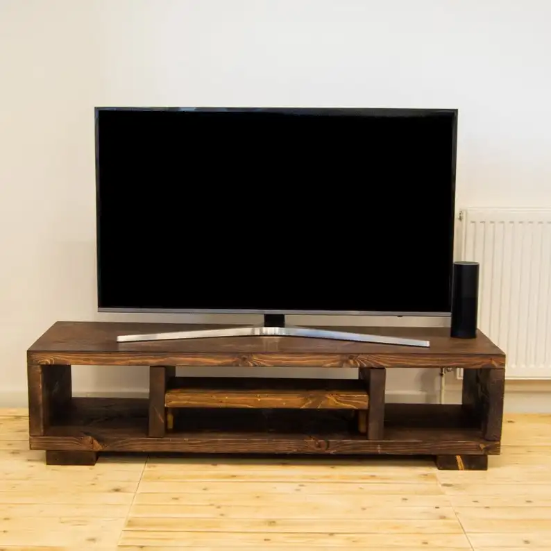

JUNJI Rustic Solid Pine Wood TV Stand TV Cabinet Decoration in Living Room