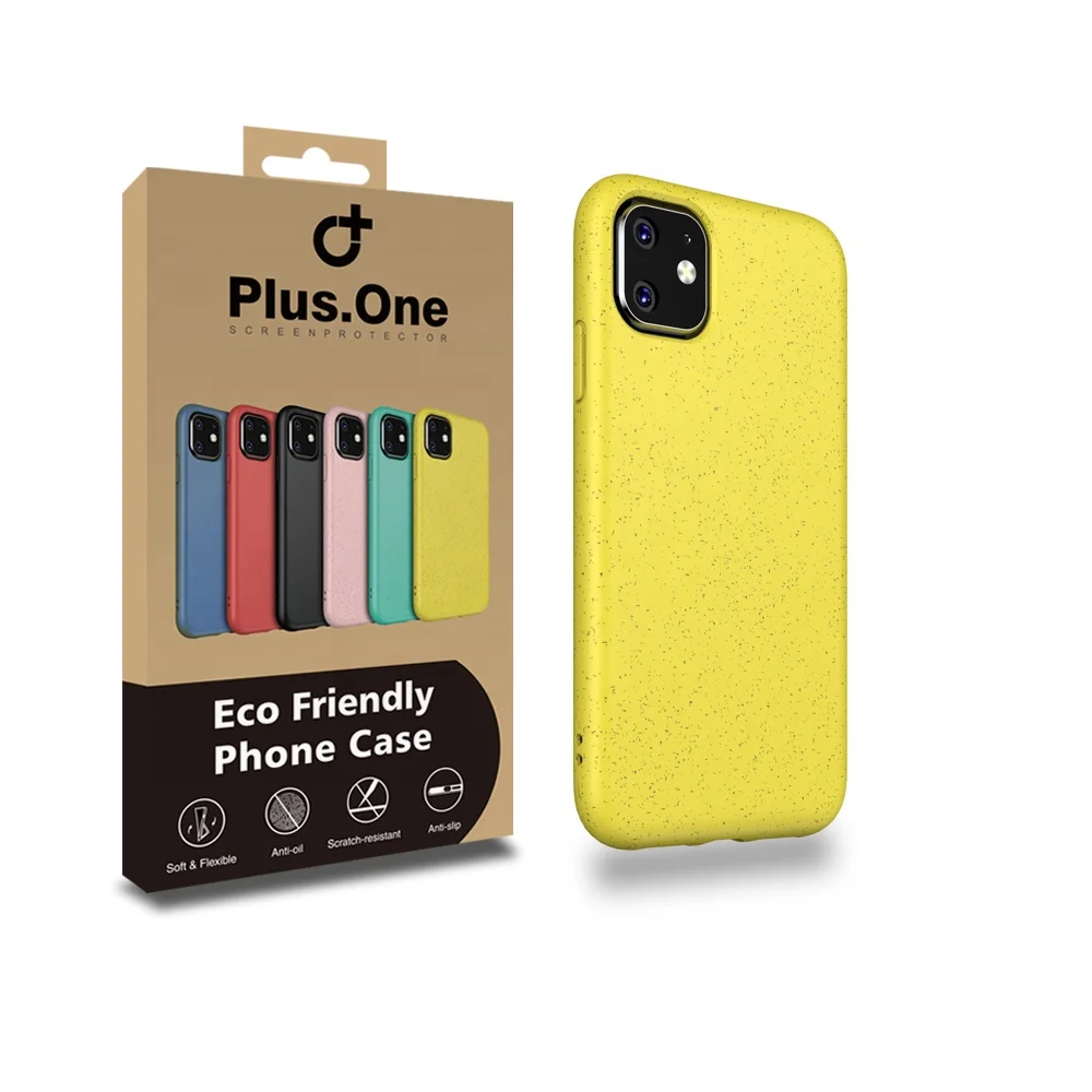 

Amazon Best Seller Eco Friendly Biodegradable Phone Case for iPhone 11 Pro Max Flexible Wheat Case