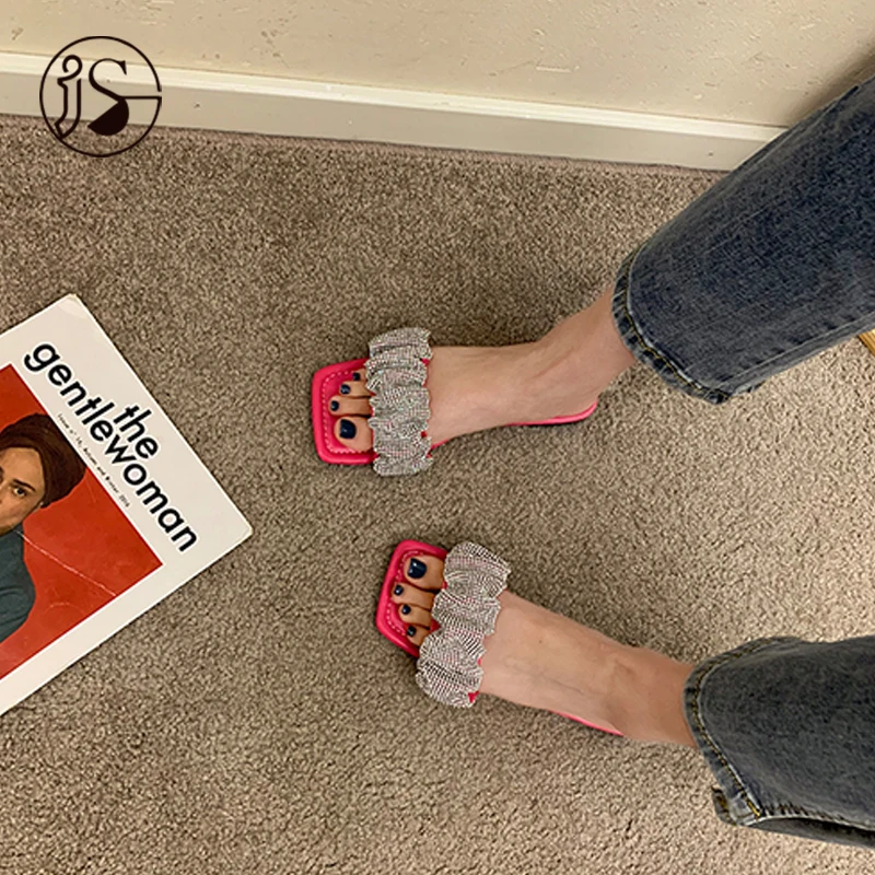 

2021 fashion diamond women slippers sandals colorful lightweight slippers for women dazzling flat women slippers, Customized color