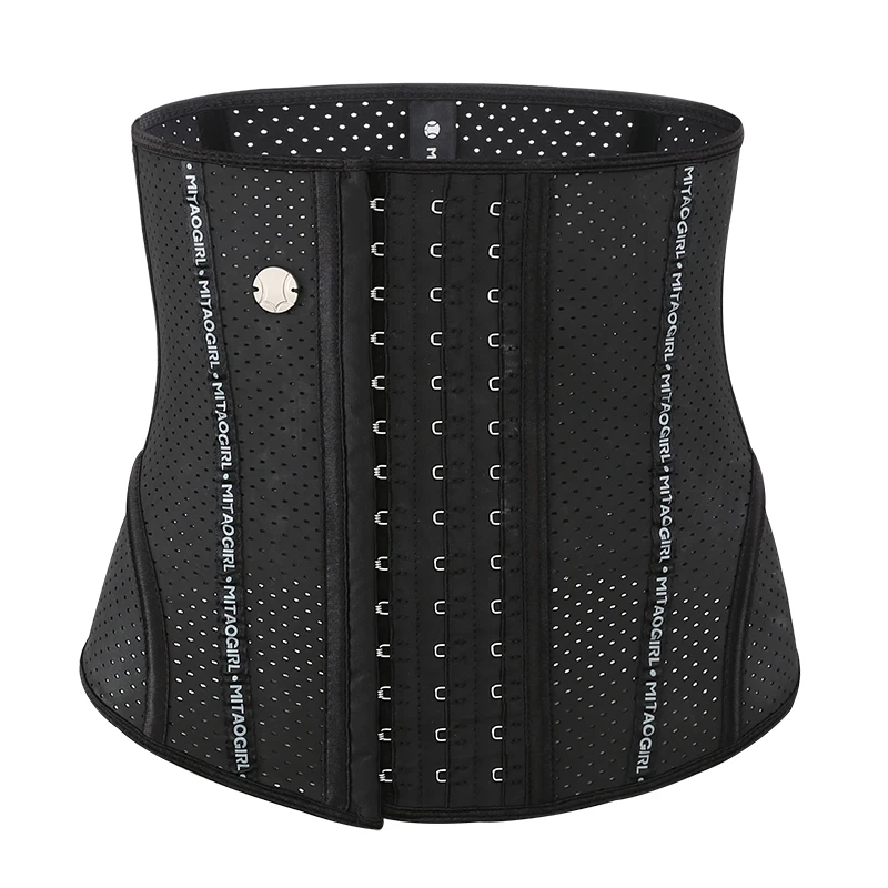 

Waist Training Corsets 14 Steel Boned Latex Waist Trainer, Balck