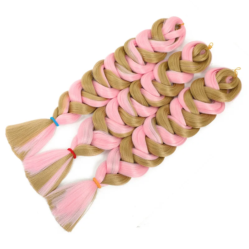 

Wholesale Price New Popular Ombre Color PVC Jumbo Braid Hair Heat Resistant Fiber 41 Inch Braided Hair, As picture