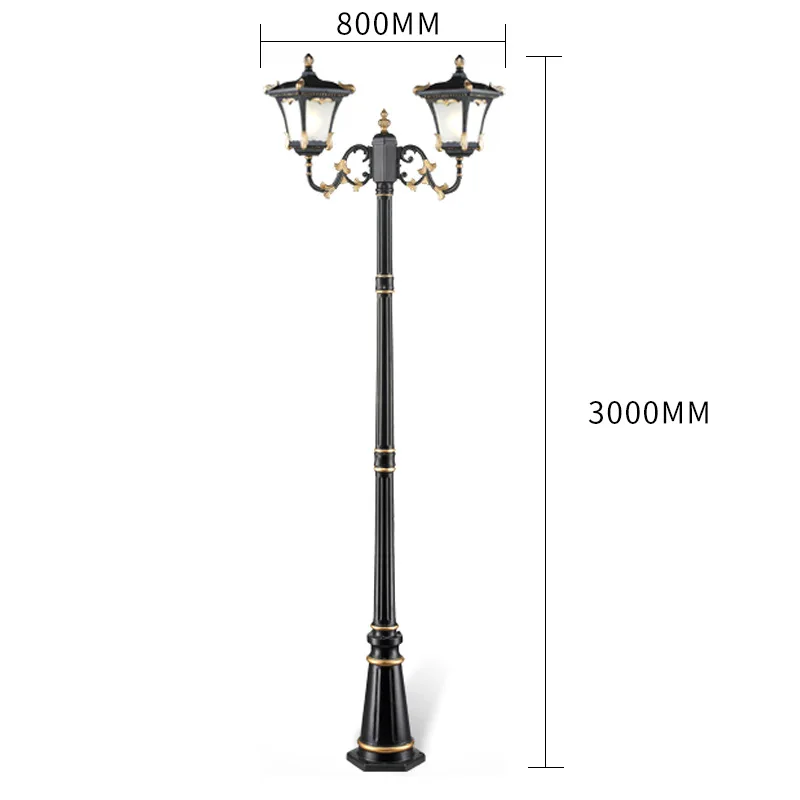 Factory antique lantern top multi-holder high pole light street yard garden post lamp