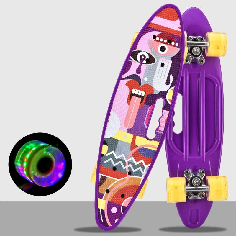 

New year gifts Board 22 Inch Mini Retro Cruiser Plastic Skateboard For Boys And Girls, Customized color
