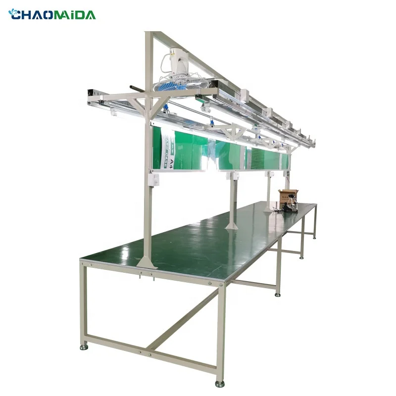 

Electronics factory workshop with light assembly production line anti-static assembly line console repair table packing table