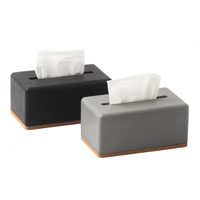 

China factory pragmatism convenient cement concrete rectangular tissue box for classroom office home tissue box, Grey,black or custom