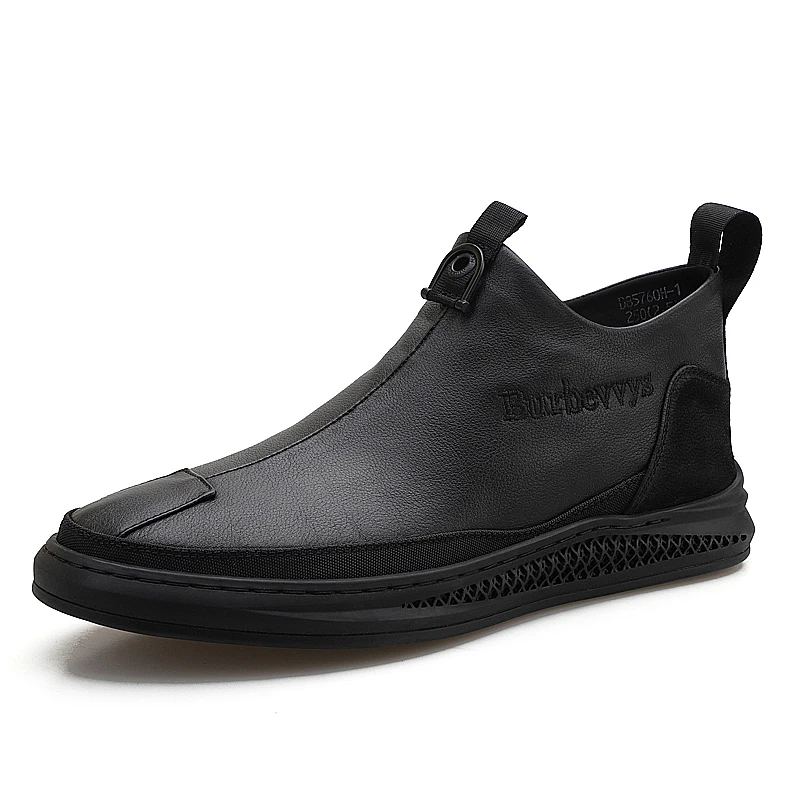 

Hot Sale Men driving Casual slip on loafers leather Shoes, Black