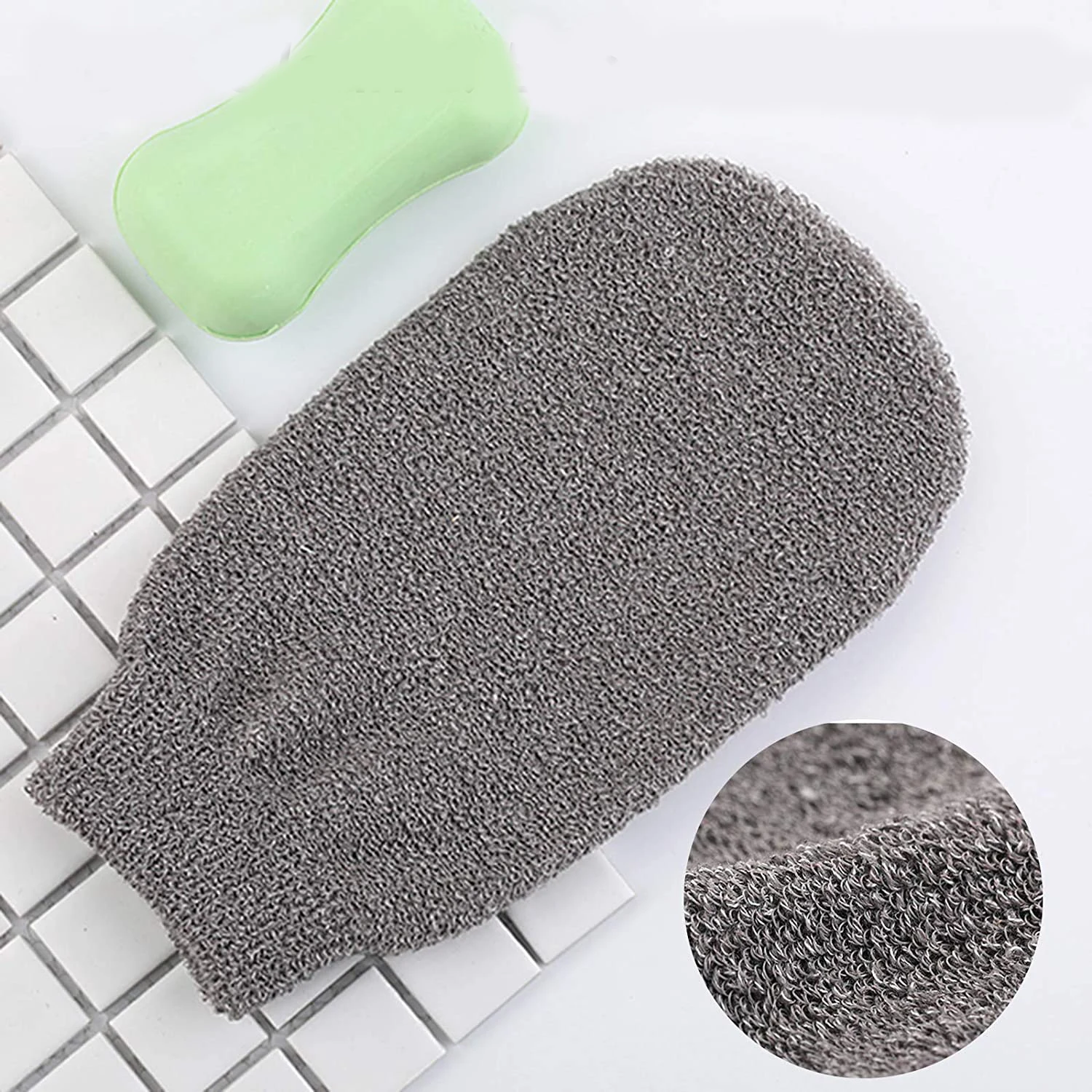 

Natural Bamboo Charcoal Exfoliating Gloves Body Bath Gloves Scrub Mitt Gloves