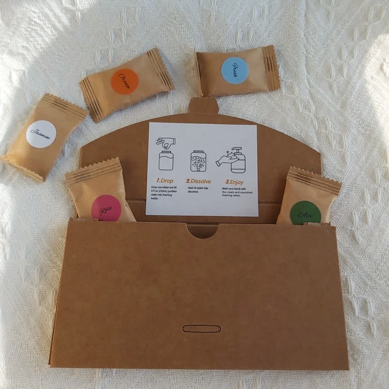 

Customized foam soap tablet foaming hand soap tablet, White,blue,yellow,orange