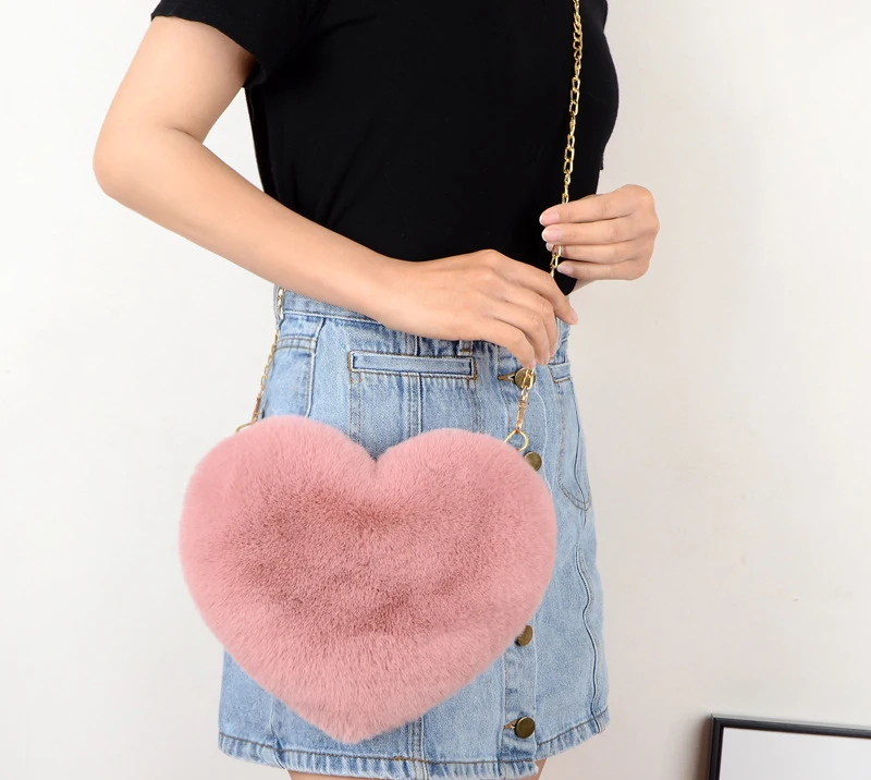 

Jtfur Fur Faux Charm Tote Bag Purses Makeup Hand Fluffy Purse rabbit bean bag fur slides with purse set, Customized color