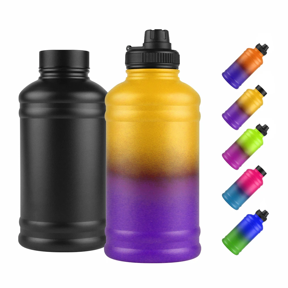 

Vacuum Flask 2.2l Double wall stainless steel Leakproof Outdoor Sports water bottles, Gold/siver/purple.etc