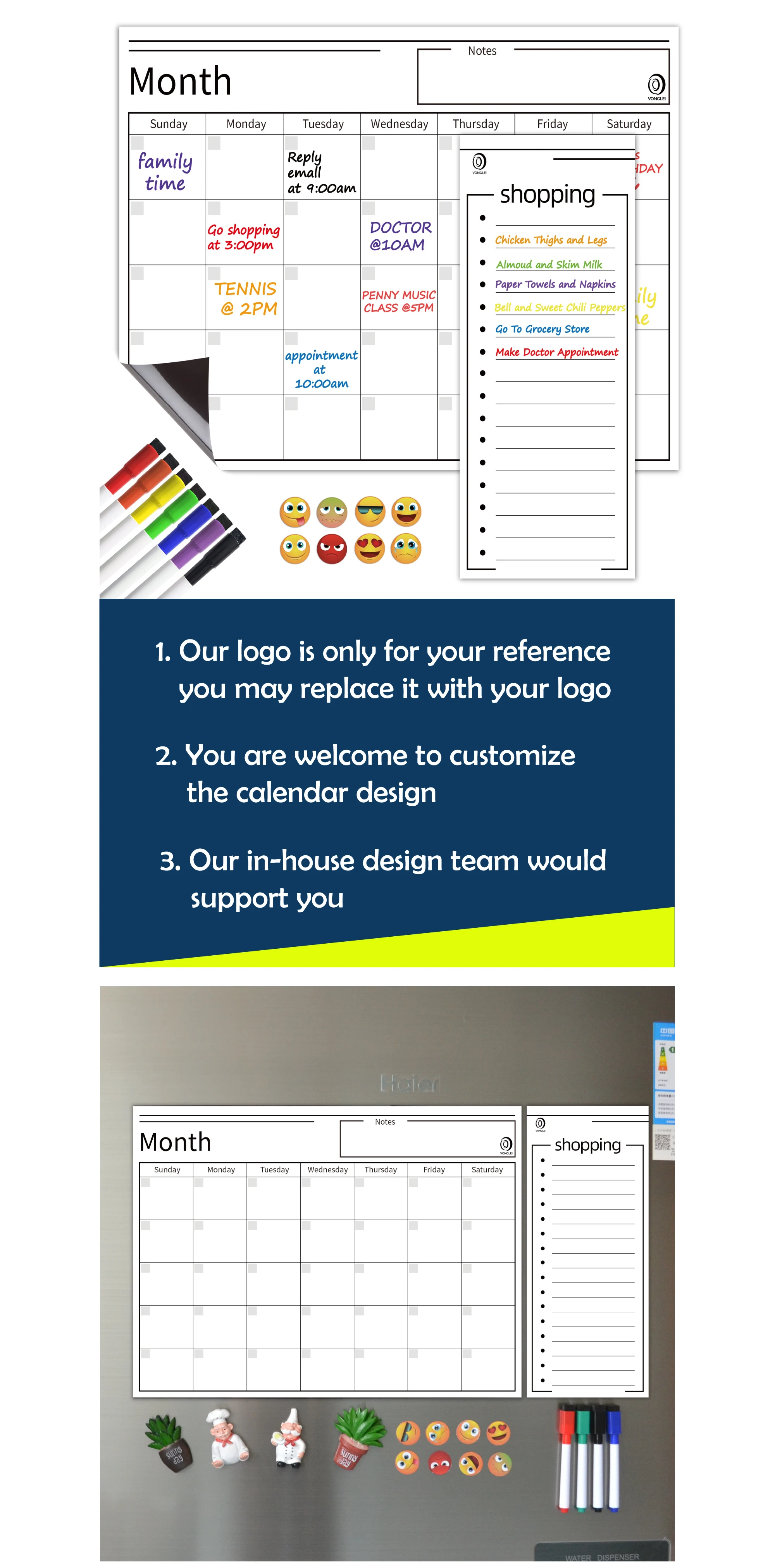 11.74a1 Daily Calendar Fridge Notepad And Pen