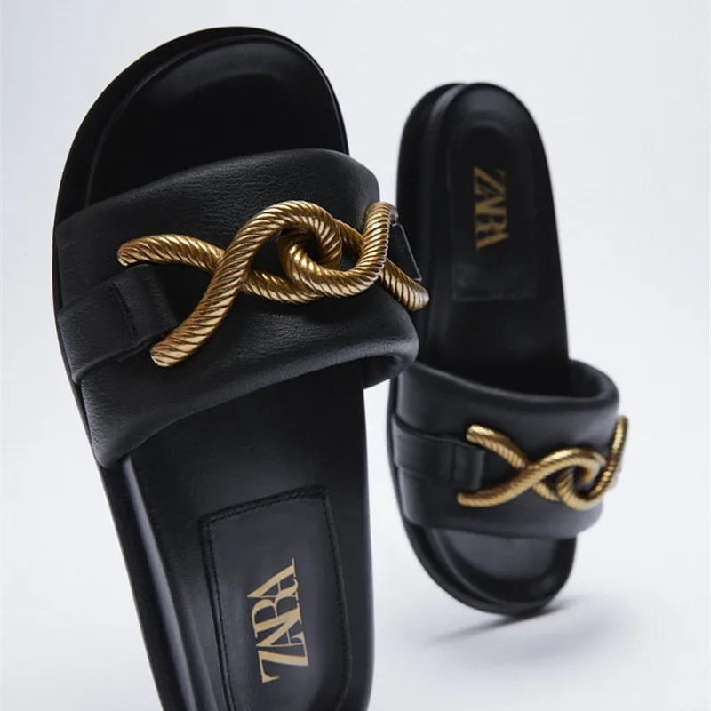 

Summer Metal Buckle Belt Thick-Soled Round Toe Open Toe Sandals, Customized color