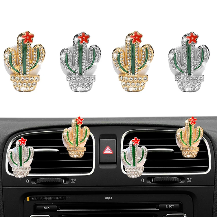 

Diamond-encrusting stick drill cactus car air outlet perfume clip air conditioning air outlet interior decoration