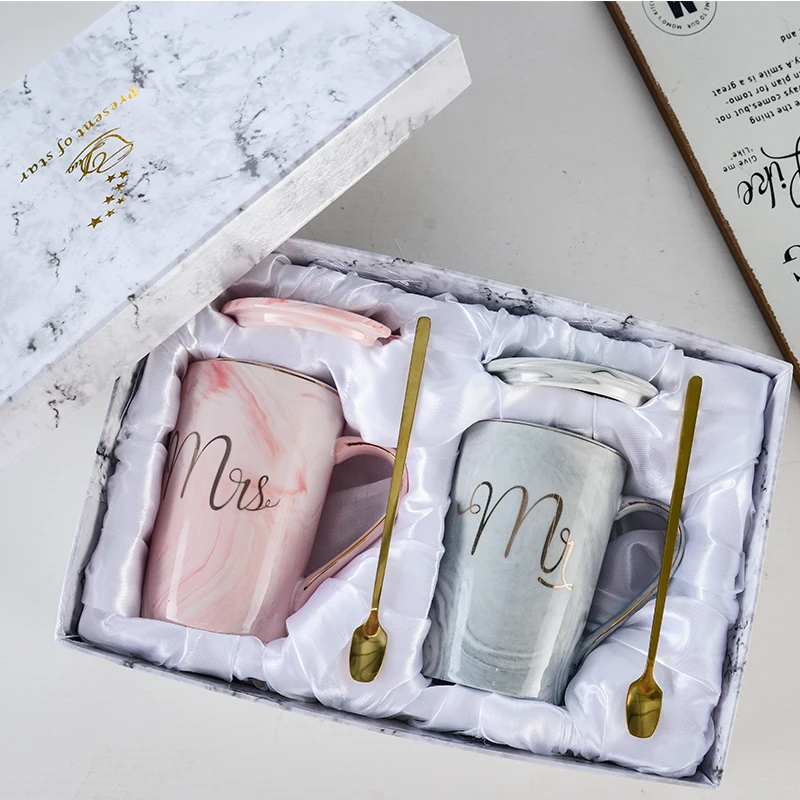 

Egrand Valentine's Day Gift Mr and Mrs Coffee Mugs Wedding Gifts for Bride and Groom for Bridal Shower Engagement, Customized color