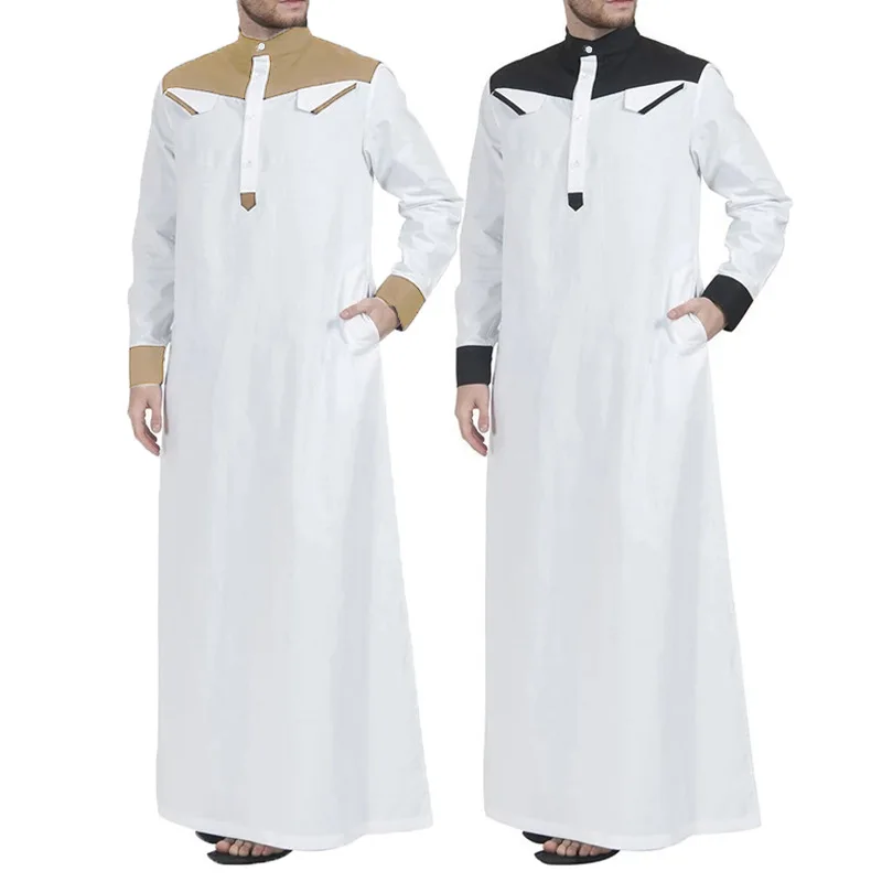 

Men Thobe Muslim Jubah Arab Daffah Dress Abaya Fashion Islamic Clothing Men Muslim, Photo shown