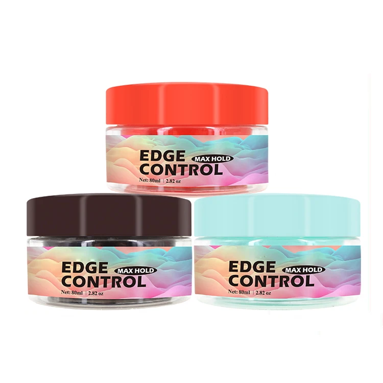 

Wholesale Long Lasting Private Label Edge Control Pomade Wax 48 Hours Strong Hold Hair Styling Gel For Black Hair Man Woman