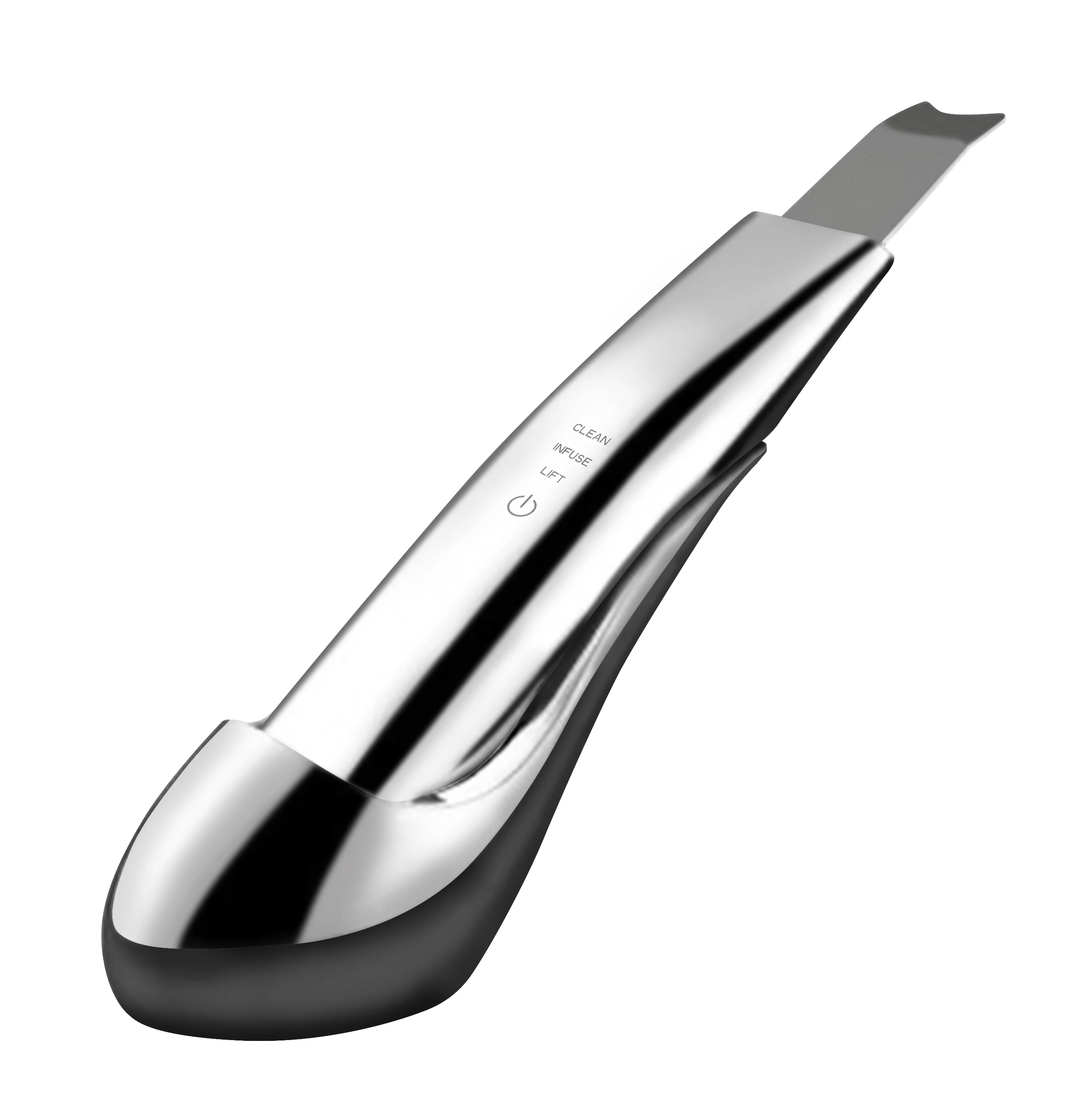 

Unique design rechargeable ultrasonic personal pore cleaner removal facial skin scrubber, White